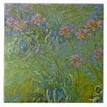 アガパンツスの花(by Claude Monet) タイル<br><div class="desc">このデザインは印象派絵画のアーティスフランスのトであるクロード・モネ(1840-1926)の作品を特集している。アガカンサスの植物のピンクと紫の花を示す。モネはジヴェルニーの自宅の植物や木や池から彼の仕事に影響を与えた。モネは池の土手に沿ってアガマンサスの植物の種をまいた。アガパンサスはアフリカに対する薄くて賢いユリの先住民である。オリジナル絵画は1917年に完成。</div>