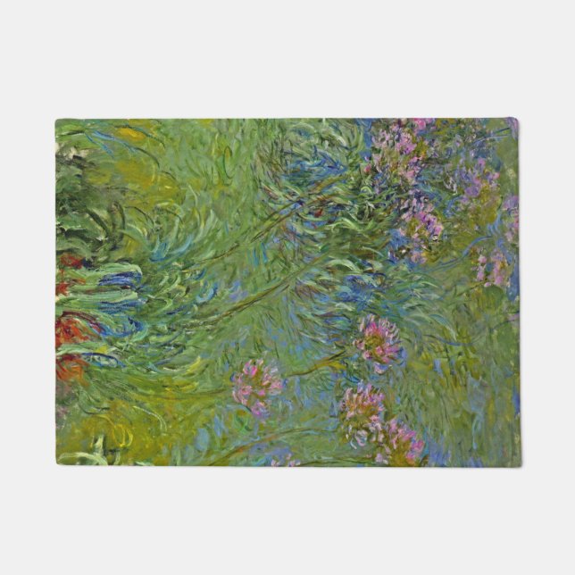アガパンツスの花(by Claude Monet) ドアマット (正面)