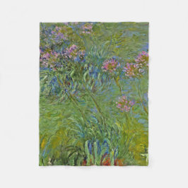 アガパンツスの花(by Claude Monet) フリースブランケット