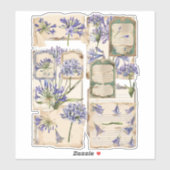 アガパンツス花フスージーカットエフェメラ2 シール (シート)