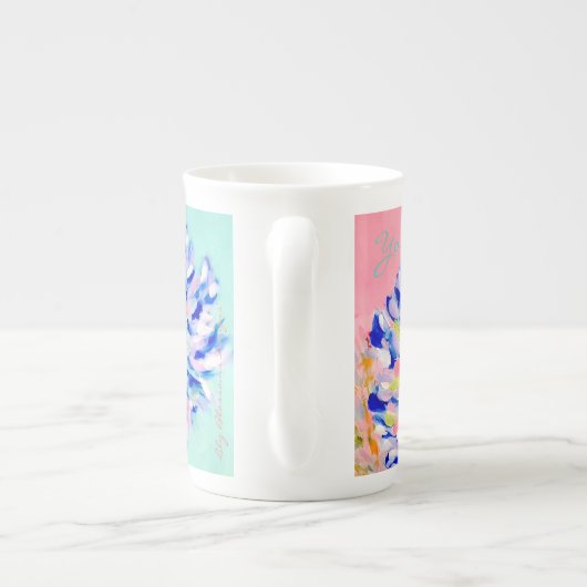 アガパーソナライズされたかわいらしパンサコーヒーのマグカップ ボーンチャイナマグカップ (裏面)