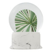 アガブ植物緑と白ストライプの色 スノーグローブ (裏面)