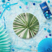 アガブ植物緑と白ストライプの色 ペーパープレート (パーティー)