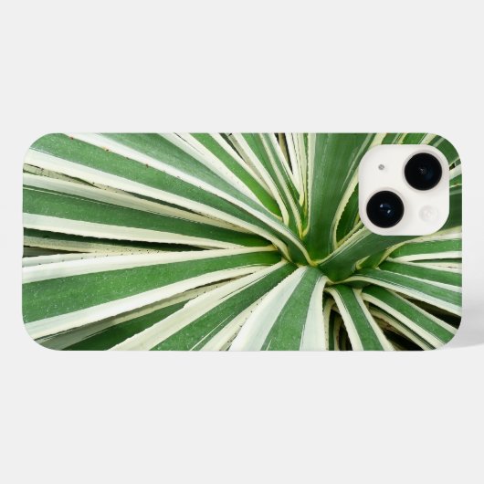 アガブ植物緑と白ストライプの色 Case-Mate iPhoneケース (裏面 (横))
