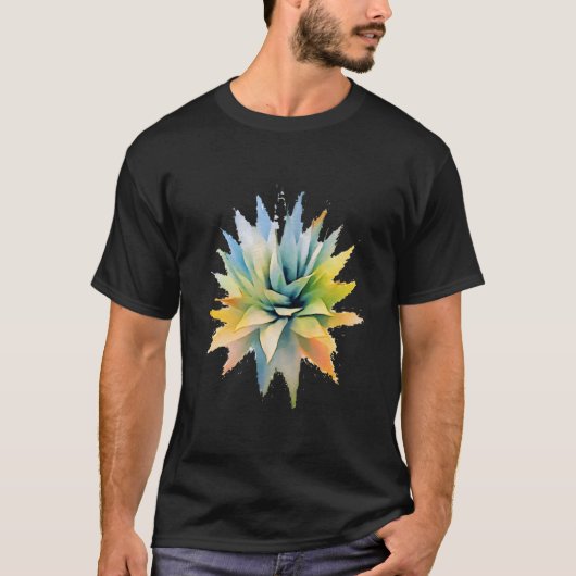 アガベプランツ ウォーターカラー アガベ コレクター メキシコ Tシャツ (正面)
