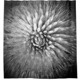 アガベ抽象芸術白黒シャワーカーテン シャワーカーテン