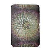 アガベ アブストラクト グリーンとパープル プラッシュ バス マット (正面縦)