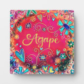 アガペかわいらし感動的レッドインスピリシティイーゼル フォトプラーク (正面)