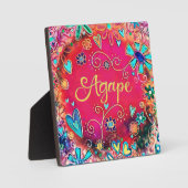 アガペかわいらし感動的レッドインスピリシティイーゼル フォトプラーク (正面)