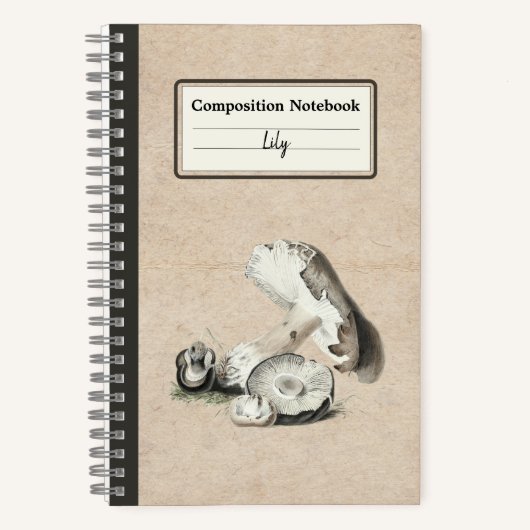 アガリクス・アウグストゥスパーソナライズされたキノコ ノートブック (正面)