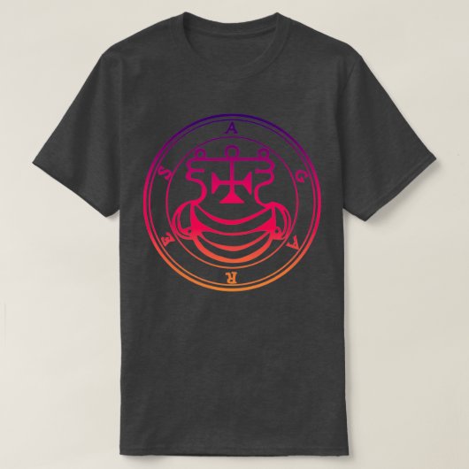 アガレスシギル教え語紫オレンジ Tシャツ (デザイン正面)