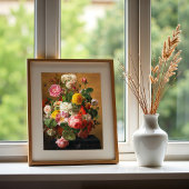 アガーテ・ピロンによる花瓶のバラ 、 花卉芸術 ポスター