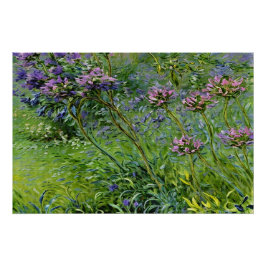 アガ鮮やかパンツスの花の緑と描写 ポスター