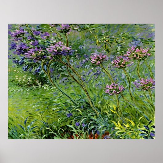 アガ鮮やかパンツスの花の緑と描写 ポスター (正面)