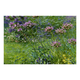 アガ鮮やかパンツスの花の緑と描写 ポスター