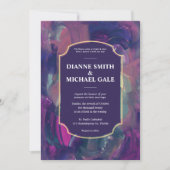 アキはっきりしたリ絵画ル結婚式招待状 招待状 (正面)