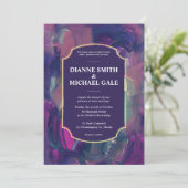 アキはっきりしたリ絵画ル結婚式招待状 招待状 (スタンド正面)