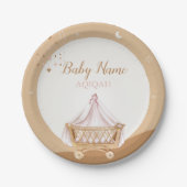 アキカパーティーパーソナライズされたイスラムベビーお祝い ペーパープレート (正面)