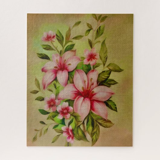 アキカラフルリ色彩の鮮やかック背景を持つ花 ジグソーパズル (縦)