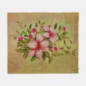 アキカラフルリ色彩の鮮やかック背景を持つ花 フリースブランケット (正面(横))