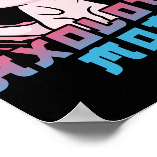 アキソロットラバーペットアニマルアキソロトルママかわいい ポスター (角)