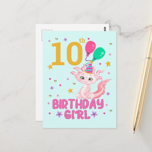 アキソロテルラバーズ誕生日ガールサラマンダーライフィックス ポストカード (正面/裏面インサイチュ)