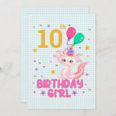 アキソロテルラバーズ誕生日ガールサラマンダーライフィックス 招待状 (正面/裏面)