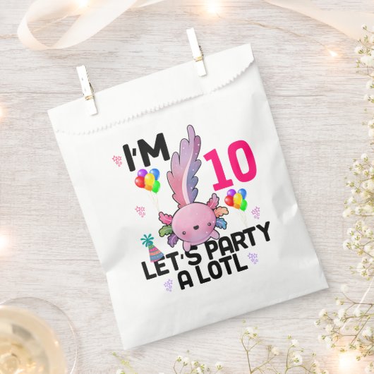 アキソロテルレッツアルトライオフィックスサラマンダーパーティー フェイバーバッグ (クリップ留めされた状態)