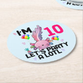 アキソロテルレッツアルトライオフィックスサラマンダーパーティー ラウンドペーパーコースター (アングル)