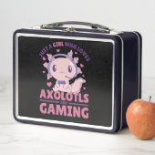 アキソロトルやゲームが大好きな女の子 メタルランチボックス (インサイチュ)
