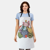 アキソロトルクリスマスツリーおもしろいアニマルクリスマス エプロン (着用した状態)