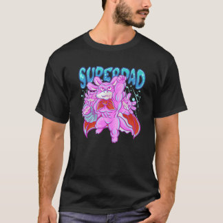 アキソロトルパパすごいパパスーパーヒーローダディーパファーザー Tシャツ