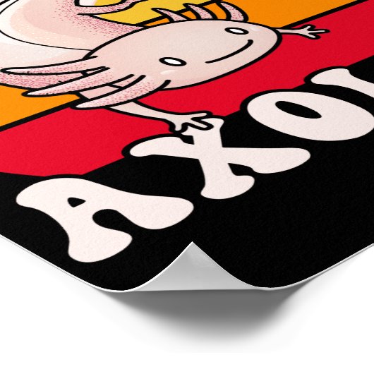 アキソロトルレトロサンセットアキソロトルかわいい ポスター (角)