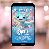 アキソロトル誕生日招待状ネオンボーイアキソロトルパーティー 招待状