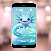 アキソロトル誕生日招待状ネオンボーイアキソロトルパーティー 招待状