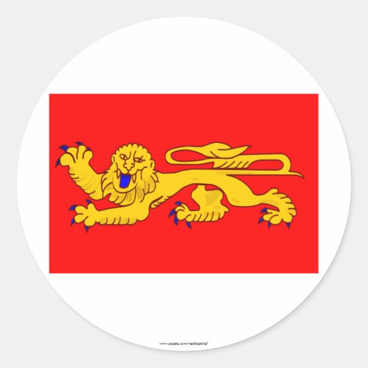 アキテーヌ国旗 ラウンドシール (正面)
