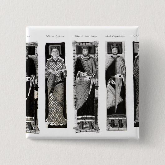 アキテーヌ盆地のヘンリー二世エレノアの彫像 缶バッジ (正面)