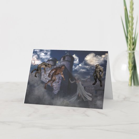 アキャッスルハロウィンの幽霊と人狼男 カード (正面)