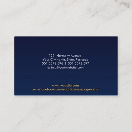 アキュチュニチャーロータス – 真珠と金ゴールドの母 名刺 (裏面)