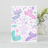 アキョリトル ピンク ガール パーティー アロトル ファン バースデー パーティー 招待状 (スタンド正面)