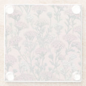 アキレアデザートエバ深いバラパターン ガラスコースター (裏面)