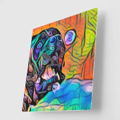 アキレス杖のCorsoの泡時計 スクエア壁時計 (傾斜)