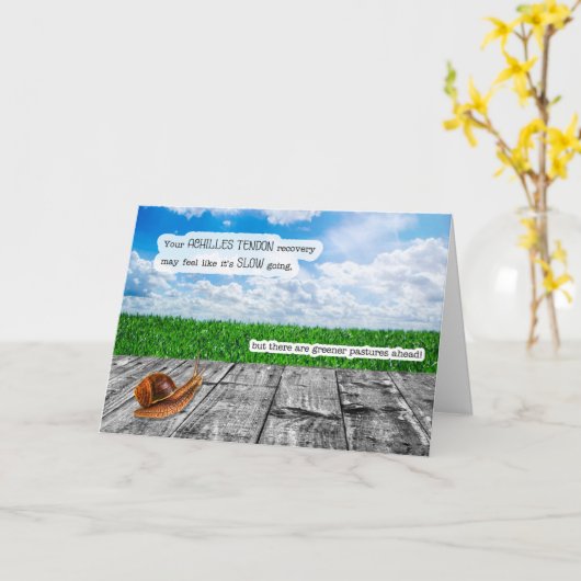 アキレス腱がカタツムリのペースを上げる カード (黄色い花)