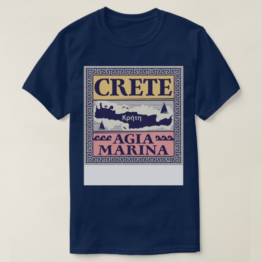 アギアマリーナクレタギリシャ Tシャツ (デザイン正面)