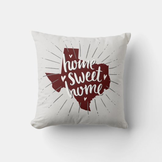 アギスマルーンホームスウィートホーム – テキサス州 クッション (正面)