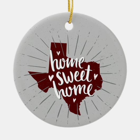 アギーマルーンホームスイートホームテキサス州 セラミックオーナメント (正面)