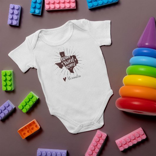 アギーマローンホームスウィートホームテキサス州 ベビーボディスーツ