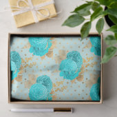 アクアおよび金ゴールドシリーズデザイン1 薄葉紙 (ギフト)