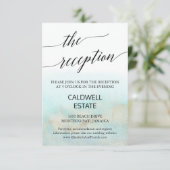 アクアおよび金ゴールドビーチ結婚式披露宴カード エンクロージャーカード (スタンド正面)