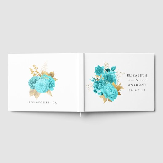 アクアおよび金ゴールドフローラ結婚ズ ゲストブック (全面)